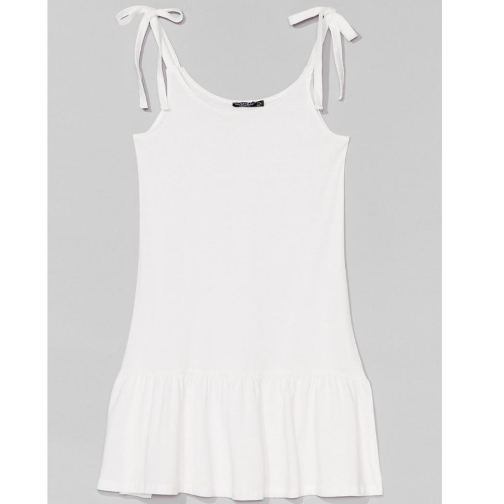 Nasty gal white flowy mini dress NWT